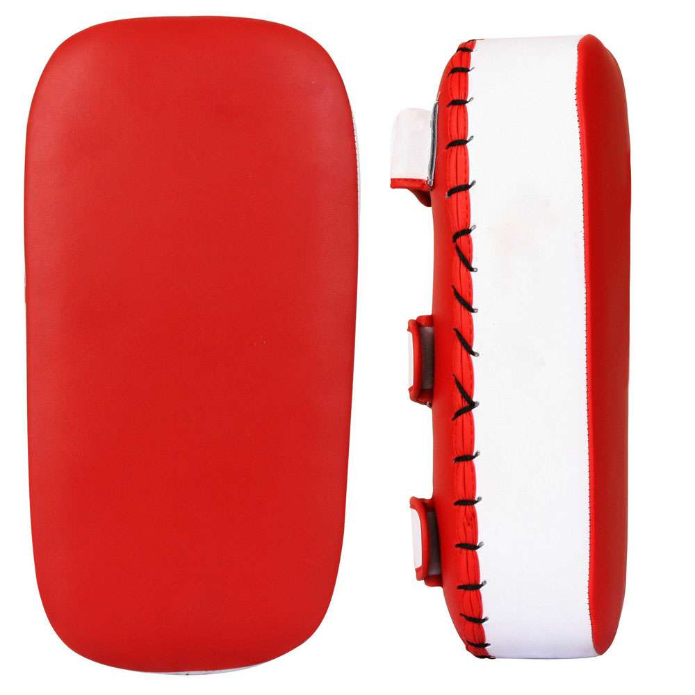Red Rectangular Kick Shield with White Side Panel, Edge Lacing and Multiple Rear Handles